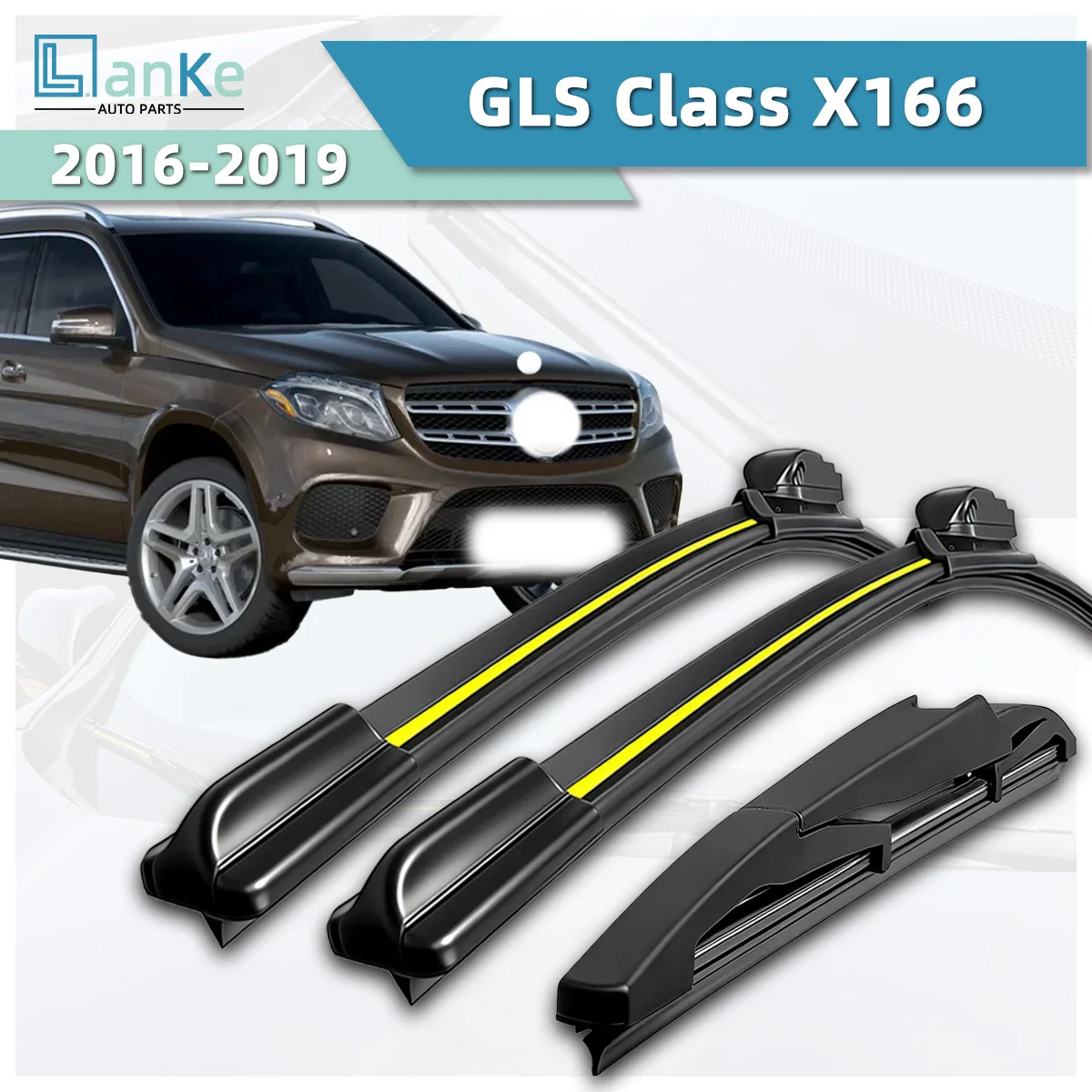 Lanke Wiper Fit For Mercedes Benz GLS Class X166 (2016-2019) Natural Rubber Strip Boneless Silent Car Windshield Front Wiper
Lanke Wiper Fit For Mercedes Benz GLS Class X166 (2016-2019) Natural Rubber Strip Boneless Silent Car Windshield Front Wiper