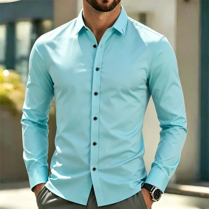 Business Solid Fitness Dress Shirts Men Long Sleeved Wrinkle Resistant Wrinkle Free Comfortable All Season Versatile Shirts Man
Business Solid Fitness Dress Shirts Men Long Sleeved Wrinkle Resistant Wrinkle Free Comfortable All Season Versatile Shirts Man