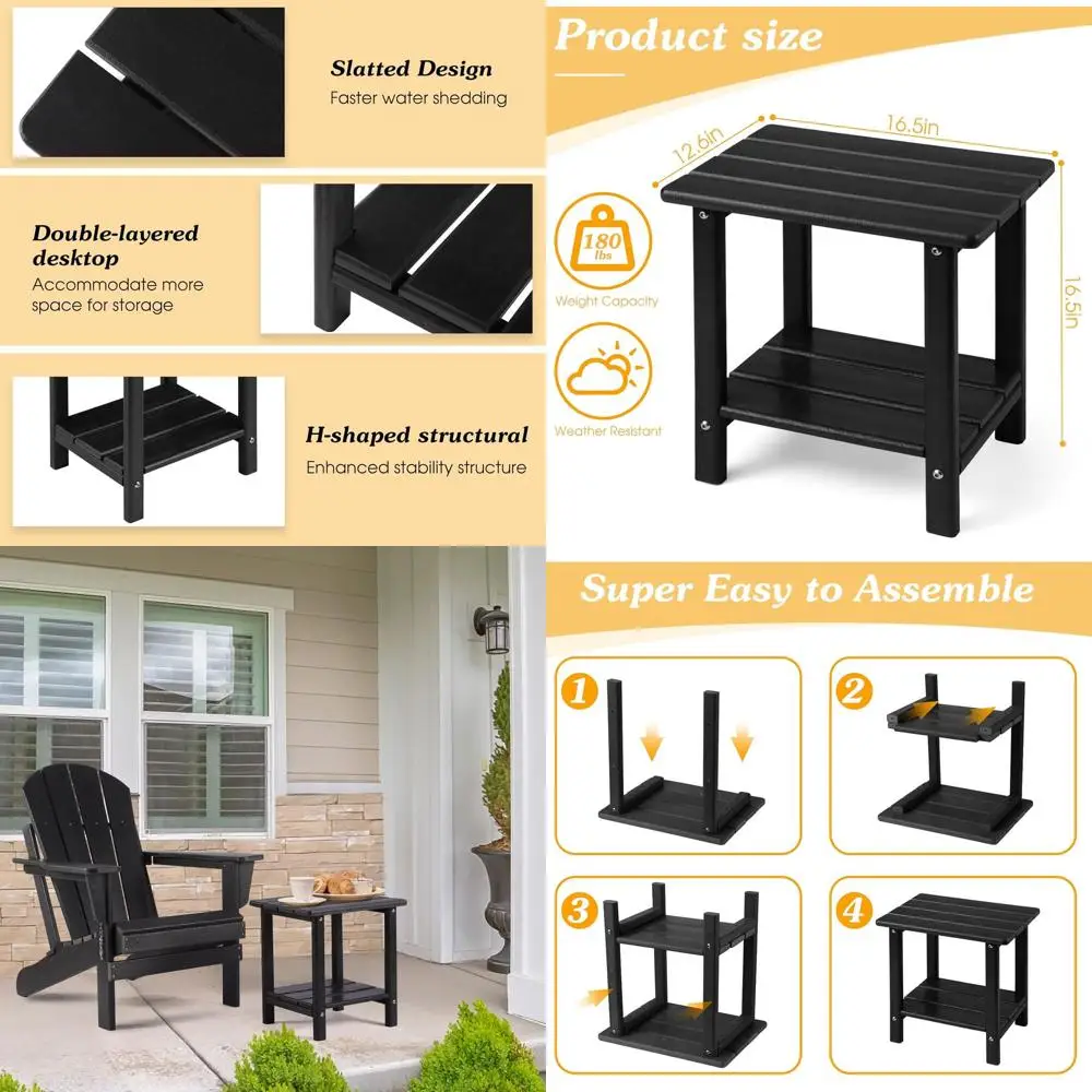 Durable 2-Tier Adirondack Patio Side Table, Weatherproof Outdoor End Table for Pool, Porch, 16.5
Durable 2-Tier Adirondack Patio Side Table, Weatherproof Outdoor End Table for Pool, Porch, 16.5