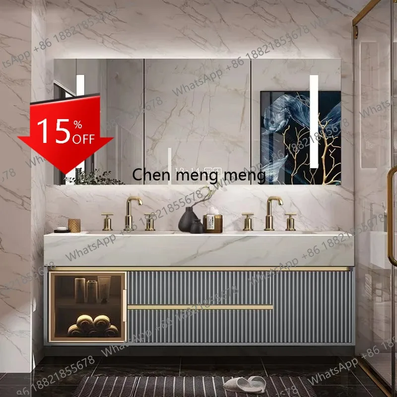D1089 Modern European Double Sink Bathroom Vanity Set with Waterproof Cabinets Counter Top And Integrated Mirror Lights
D1089 Modern European Double Sink Bathroom Vanity Set with Waterproof Cabinets Counter Top And Integrated Mirror Lights