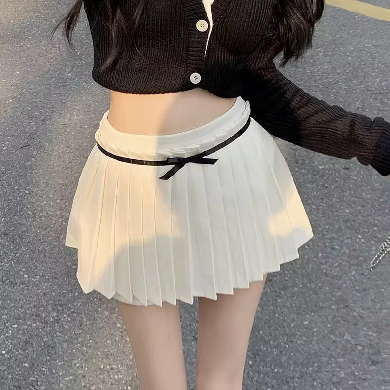 Bow Pleated Short Skirt JK White Black A-line High Waist Sexy Mini Skirt Summer Spring Autumn College Girl Student
Bow Pleated Short Skirt JK White Black A-line High Waist Sexy Mini Skirt Summer Spring Autumn College Girl Student