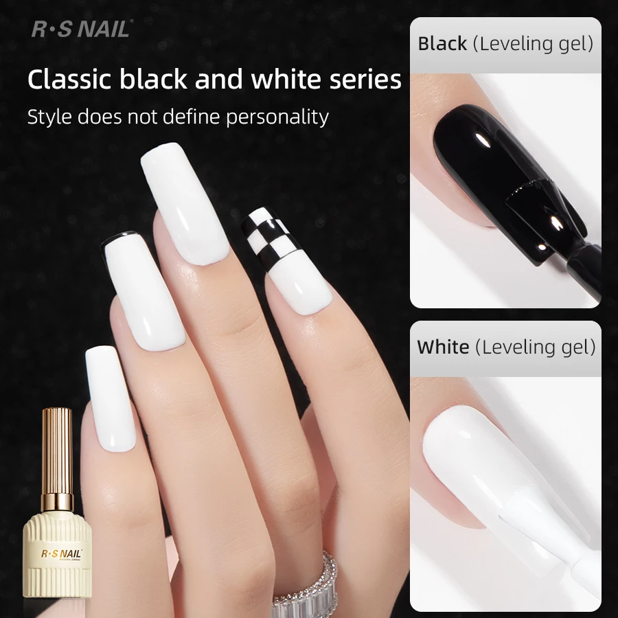 RSNAIL 10g Self Leveling Gel Nail Polish Black White Leveling Gel Crystal Top Coat No-File Base Gel Semi Permanent Nail Art Gel
RSNAIL 10g Self Leveling Gel Nail Polish Black White Leveling Gel Crystal Top Coat No-File Base Gel Semi Permanent Nail Art Gel