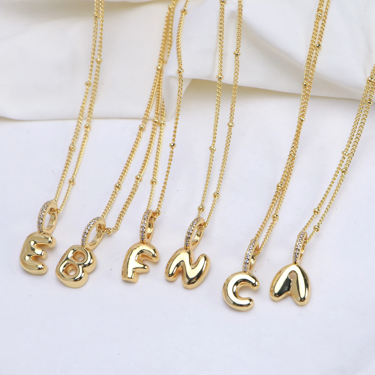 10PCS, Gold Plated Balloon 26 Alphabet Letter Pendant Necklace Copper Zircon Bubble Initial Pendant For Women Personality Chain
10PCS, Gold Plated Balloon 26 Alphabet Letter Pendant Necklace Copper Zircon Bubble Initial Pendant For Women Personality Chain