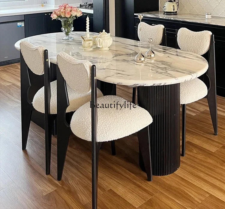 French Dining Table Marble Light Luxury Modern High-End Dining Table Small Apartment Cream Style
French Dining Table Marble Light Luxury Modern High-End Dining Table Small Apartment Cream Style