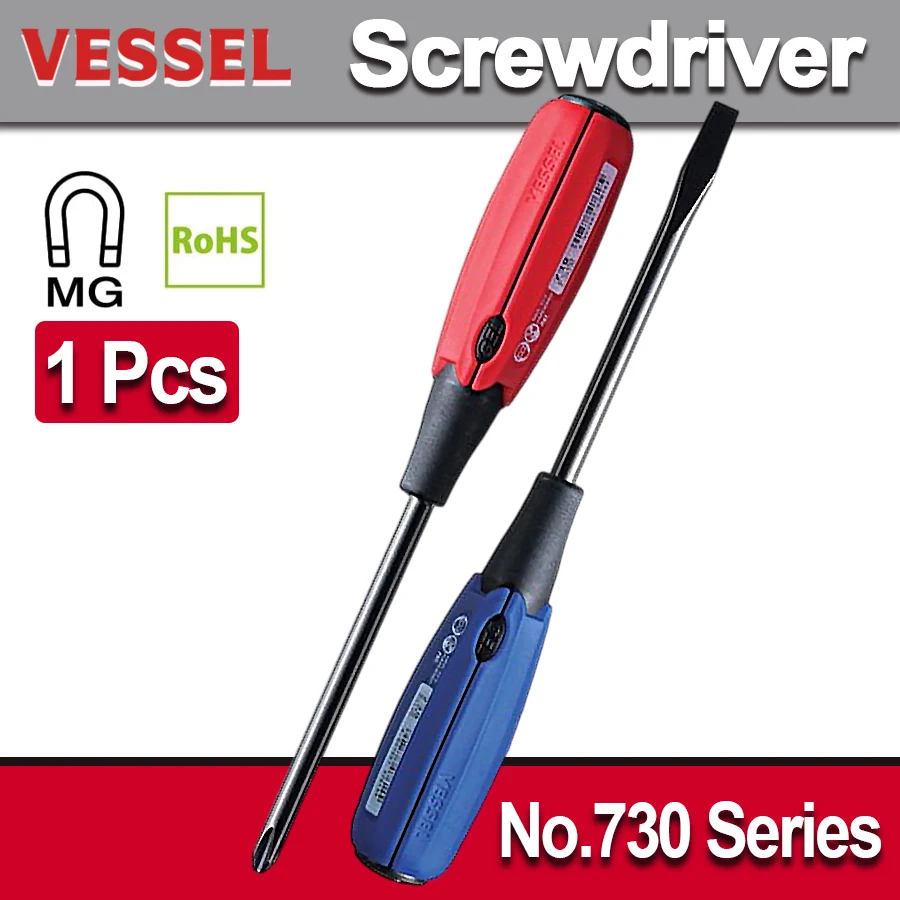 VESSEL Super Cushion Tang-Thru Screwdriver with Non-slip Handle for Phillips and Slotted Screws Hand Tool No.730 Series
VESSEL Super Cushion Tang-Thru Screwdriver with Non-slip Handle for Phillips and Slotted Screws Hand Tool No.730 Series