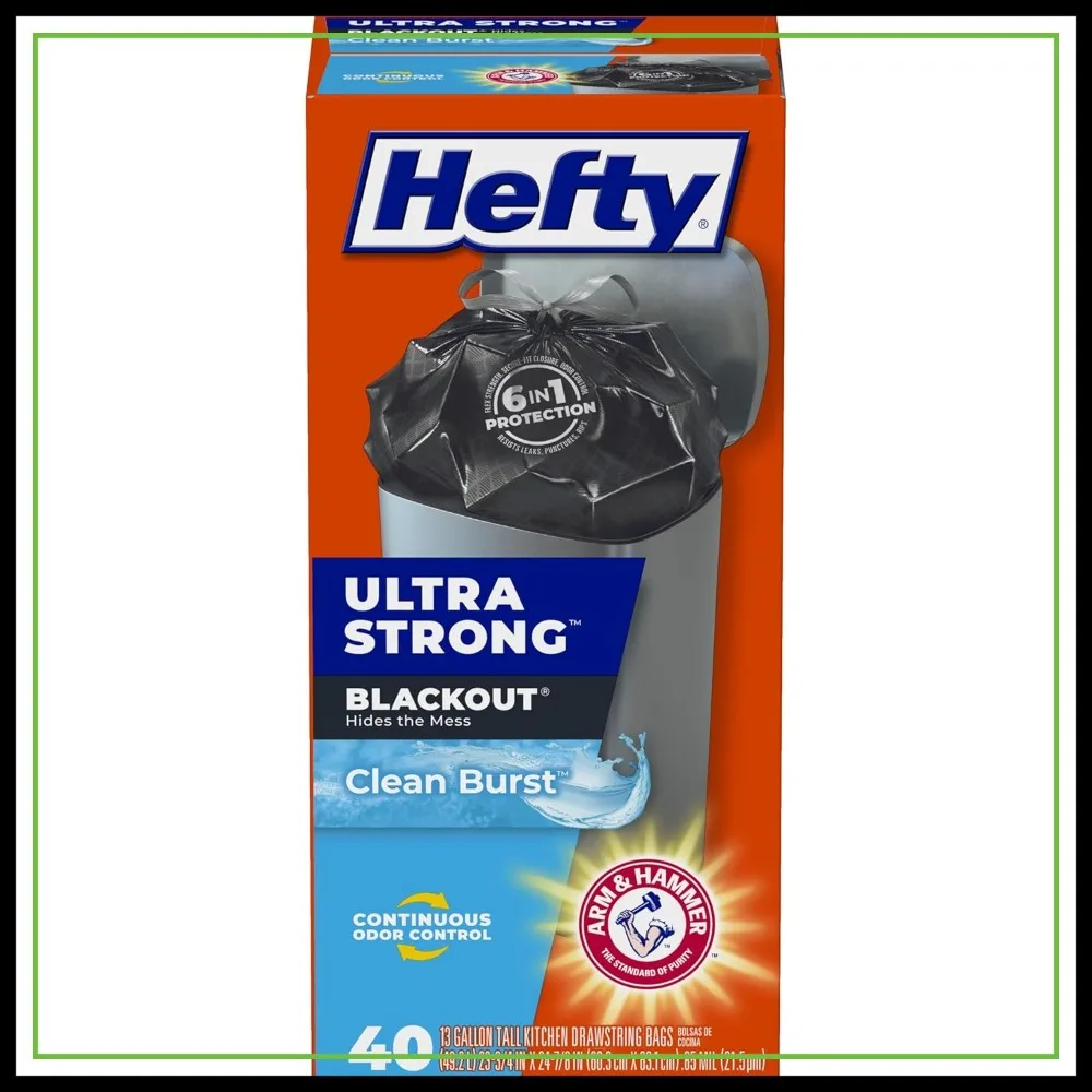 13 Gallon Tall Kitchen Trash Bags, Black Heavy Duty Drawstring Garbage Bags, 40 Count
13 Gallon Tall Kitchen Trash Bags, Black Heavy Duty Drawstring Garbage Bags, 40 Count