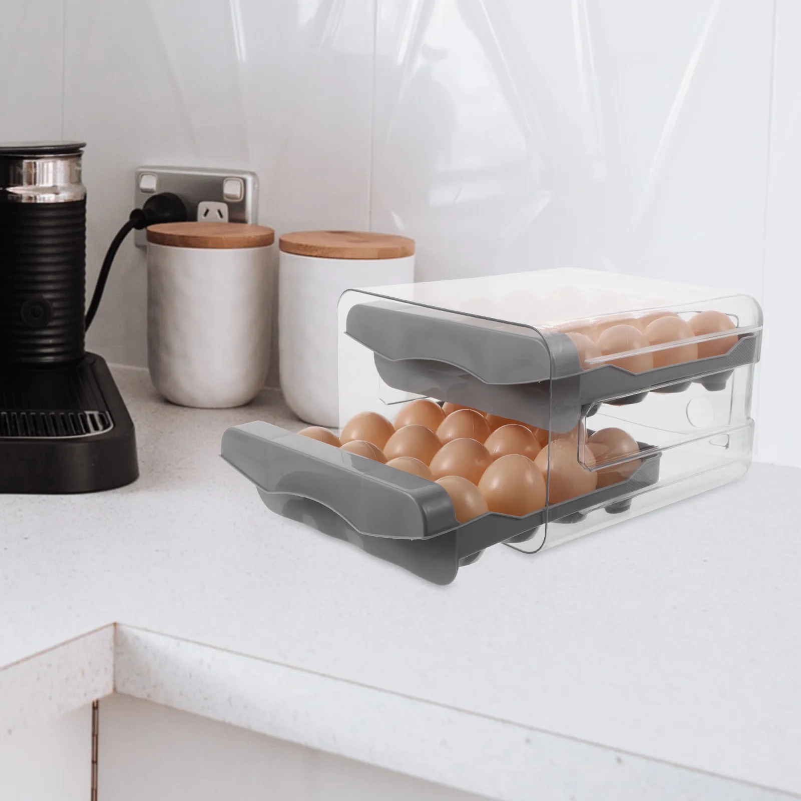 Egg Storage 32 Holes Transparent Double Layer Lid Fridge Kitchen ganizer Stackable Drawer Egg ganizer Tray Container
Egg Storage 32 Holes Transparent Double Layer Lid Fridge Kitchen ganizer Stackable Drawer Egg ganizer Tray Container