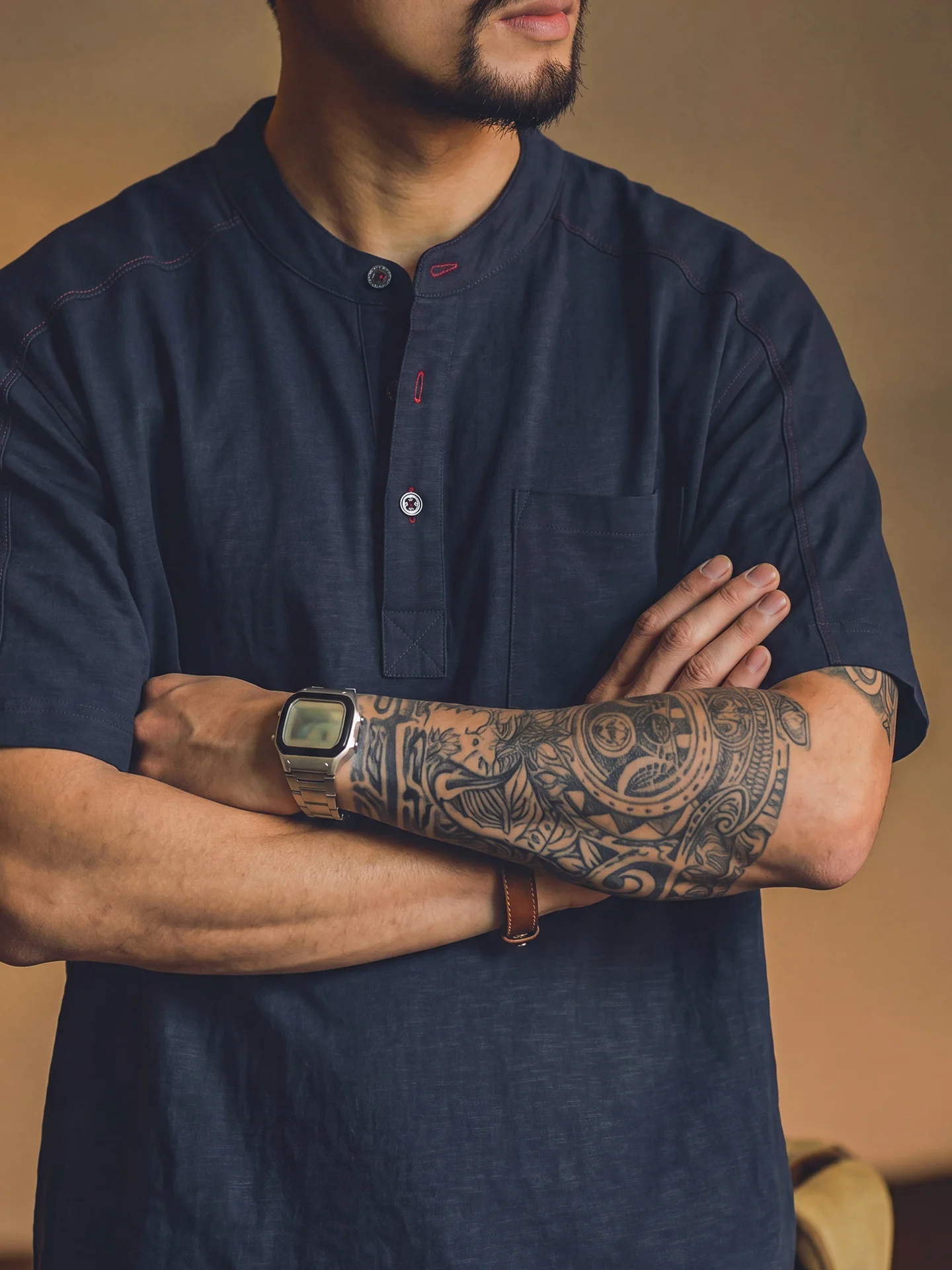 American Retro Rayon Henry Collar Short Sleeve Men's T-shirt Summer Loose Breathable Cool Feeling Casual Top for Date Daily C...
American Retro Rayon Henry Collar Short Sleeve Men's T-shirt Summer Loose Breathable Cool Feeling Casual Top for Date Daily C...