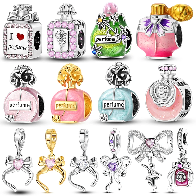 Original 925 Sterling Silver Charms Beads Bow Perfume Bottle Pendant Charm Fits 3mm Bracelets For Women Fine DIY Jewelry Gifts
Original 925 Sterling Silver Charms Beads Bow Perfume Bottle Pendant Charm Fits 3mm Bracelets For Women Fine DIY Jewelry Gifts