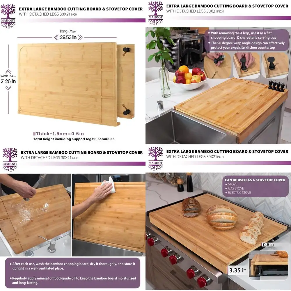 Большая бамбуковая доска для лапши и крышка для плиты со съемными ножками, 30x21 дюймов, паз для глубокого сока, многофункциональная кухня и Restauran
Большая бамбуковая доска для лапши и крышка для плиты со съемными ножками, 30x21 дюймов, паз для глубокого сока, многофункциональная кухня и Restauran