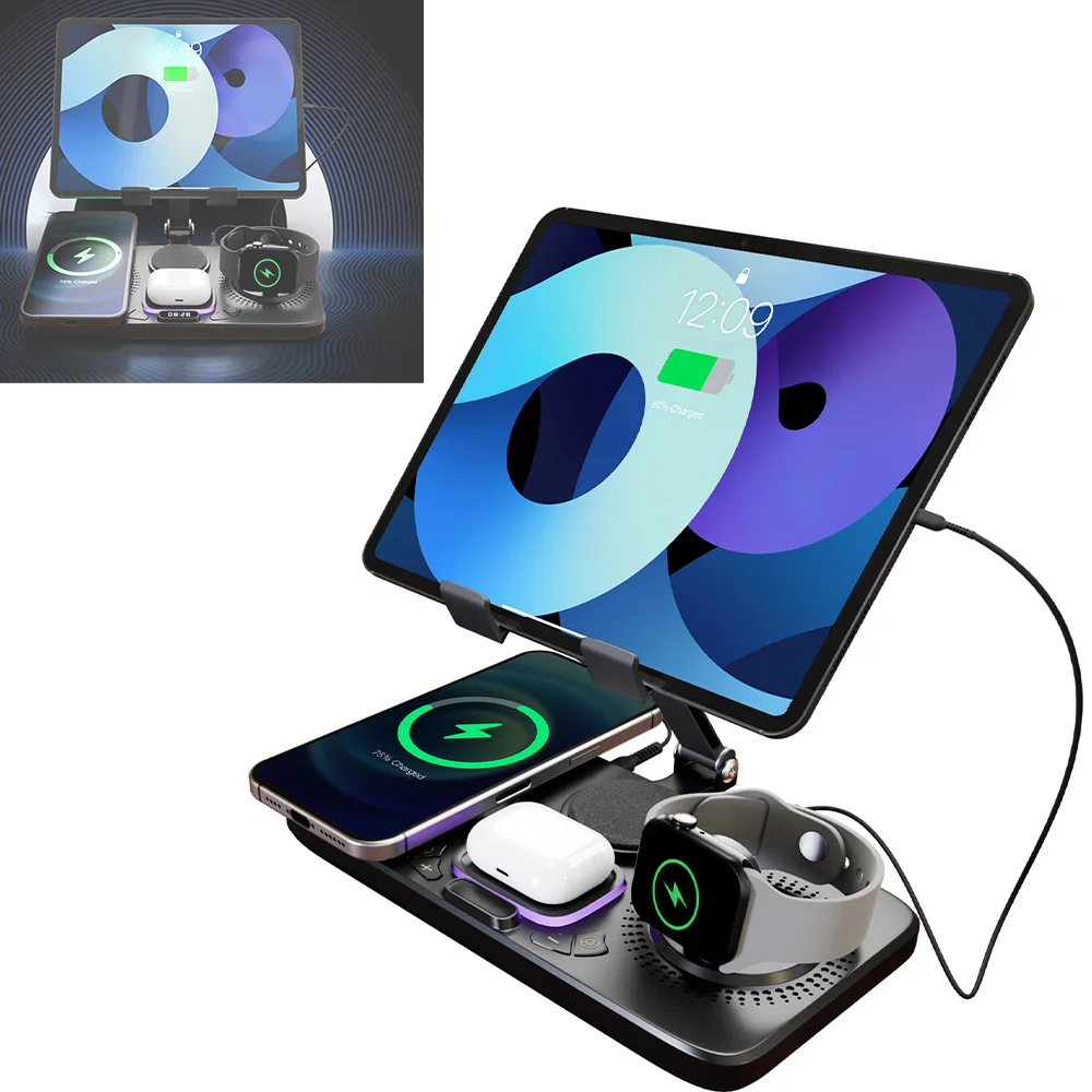 7 in1 Wireless Charger Stand Pad Magnetic Flexible Type-C 15W Chargers Fast Multiple Devices For iPhone AirPods Watch iPad
7 in1 Wireless Charger Stand Pad Magnetic Flexible Type-C 15W Chargers Fast Multiple Devices For iPhone AirPods Watch iPad