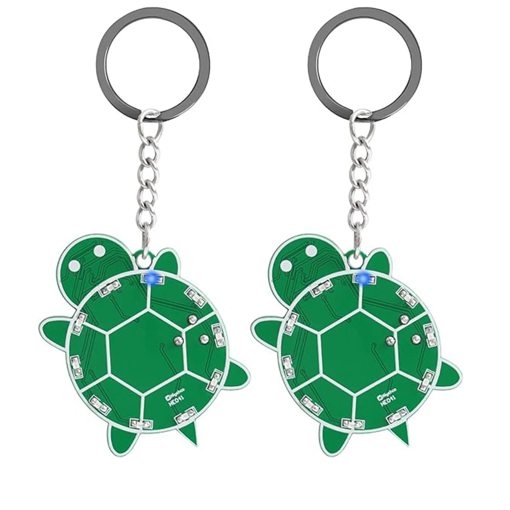 2pcs DIY Turtle Keychain SMD Kit Electronic Soldering Practice Project Kit with Adjustable LED Flowing Lights for Beginners
2pcs DIY Turtle Keychain SMD Kit Electronic Soldering Practice Project Kit with Adjustable LED Flowing Lights for Beginners