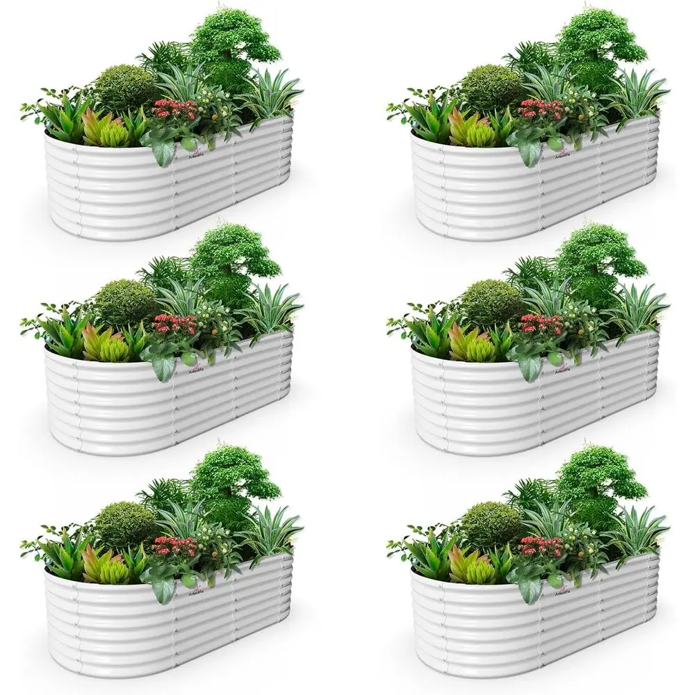 6-Set 8x4x2 ft Galvanized Oval Raised Garden Beds, Deep Root Planters, Antique White Outdoor Planters
6-Set 8x4x2 ft Galvanized Oval Raised Garden Beds, Deep Root Planters, Antique White Outdoor Planters