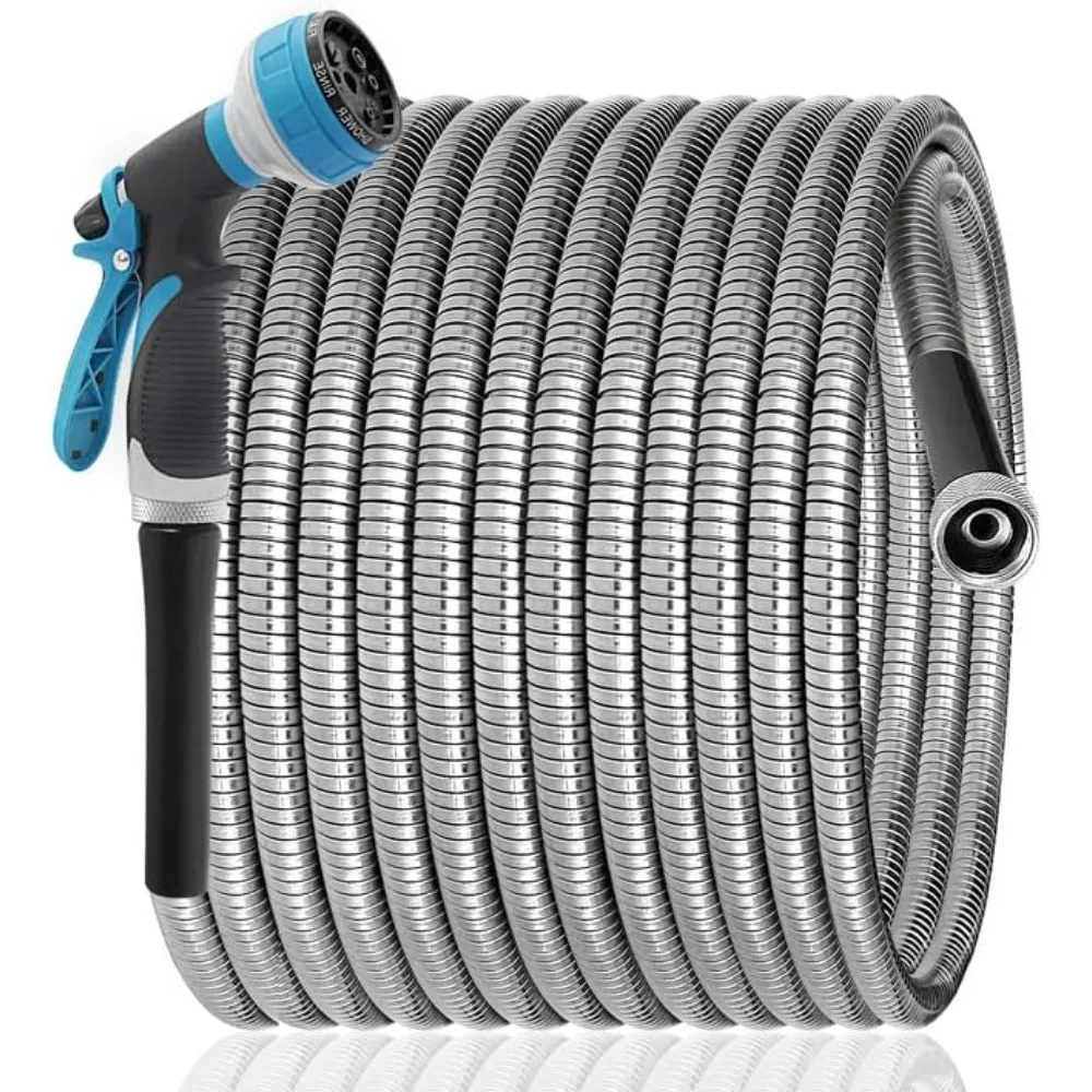 Metal Garden Hose, 50ft Kink Free &Rust Resistant Design with Solid Fitting and Function Nozzle, Lightweight Outdoor Hose
Metal Garden Hose, 50ft Kink Free &Rust Resistant Design with Solid Fitting and Function Nozzle, Lightweight Outdoor Hose