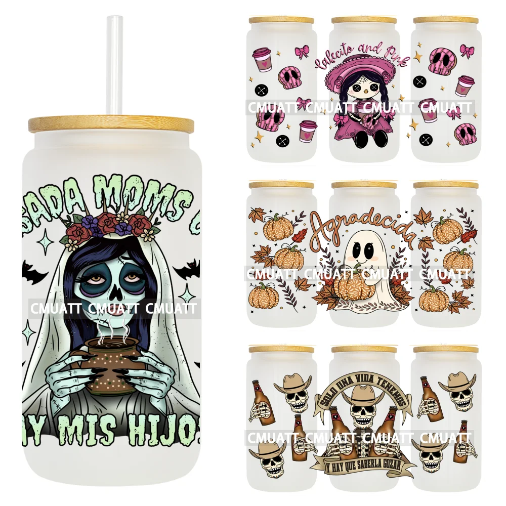 Dia De Los Muertos Mexican Spanish Latina 16OZ UV DTF Cup Wrap Transfer Stickers Custom Labels Durable Logo For Libbey Glass Can
Dia De Los Muertos Mexican Spanish Latina 16OZ UV DTF Cup Wrap Transfer Stickers Custom Labels Durable Logo For Libbey Glass Can