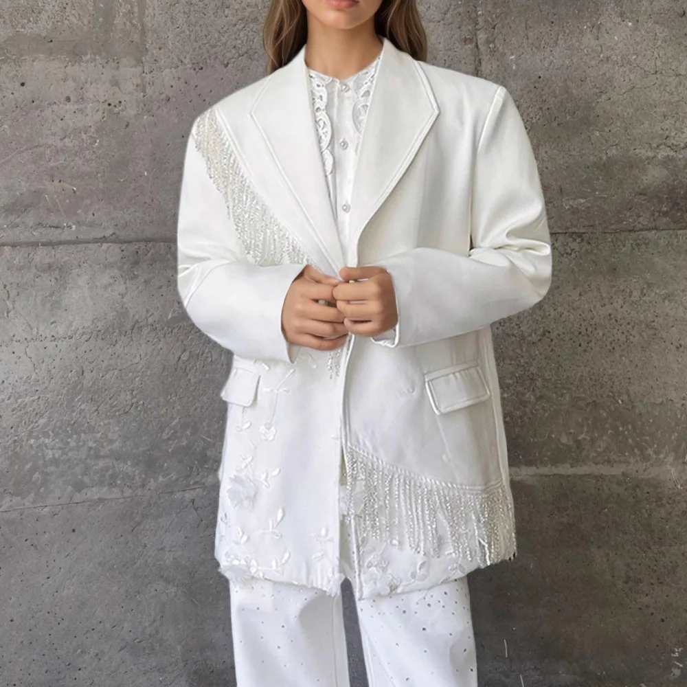 HUISONG Heavy Craft Tassel Beaded High-End Blazer for Women Autumn and Winter New Style with Three-Dimensional Floral Design Top
HUISONG Heavy Craft Tassel Beaded High-End Blazer for Women Autumn and Winter New Style with Three-Dimensional Floral Design Top