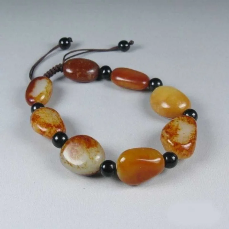 Natural Hetian with Red Skin Seed Material Stone White Jade Bracelet Men and Women
Natural Hetian with Red Skin Seed Material Stone White Jade Bracelet Men and Women