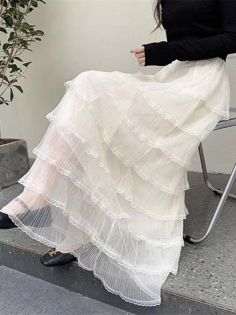 Women Cake Skirt 2026 High Waist Long A-line Skirt Fairy Lace Mesh Tiered Ruffle Sweet Spring Summer Skirt Elegant Party w2241
Women Cake Skirt 2026 High Waist Long A-line Skirt Fairy Lace Mesh Tiered Ruffle Sweet Spring Summer Skirt Elegant Party w2241