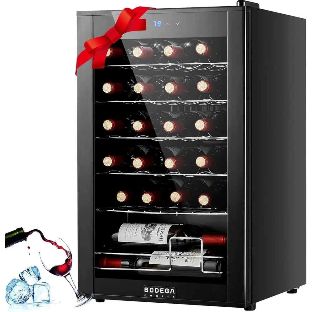 Compact 24-Bottle Wine Cooler with Digital Temperature Control for Home and Bedroom, Ideal for Red, White, and Champagne
Compact 24-Bottle Wine Cooler with Digital Temperature Control for Home and Bedroom, Ideal for Red, White, and Champagne