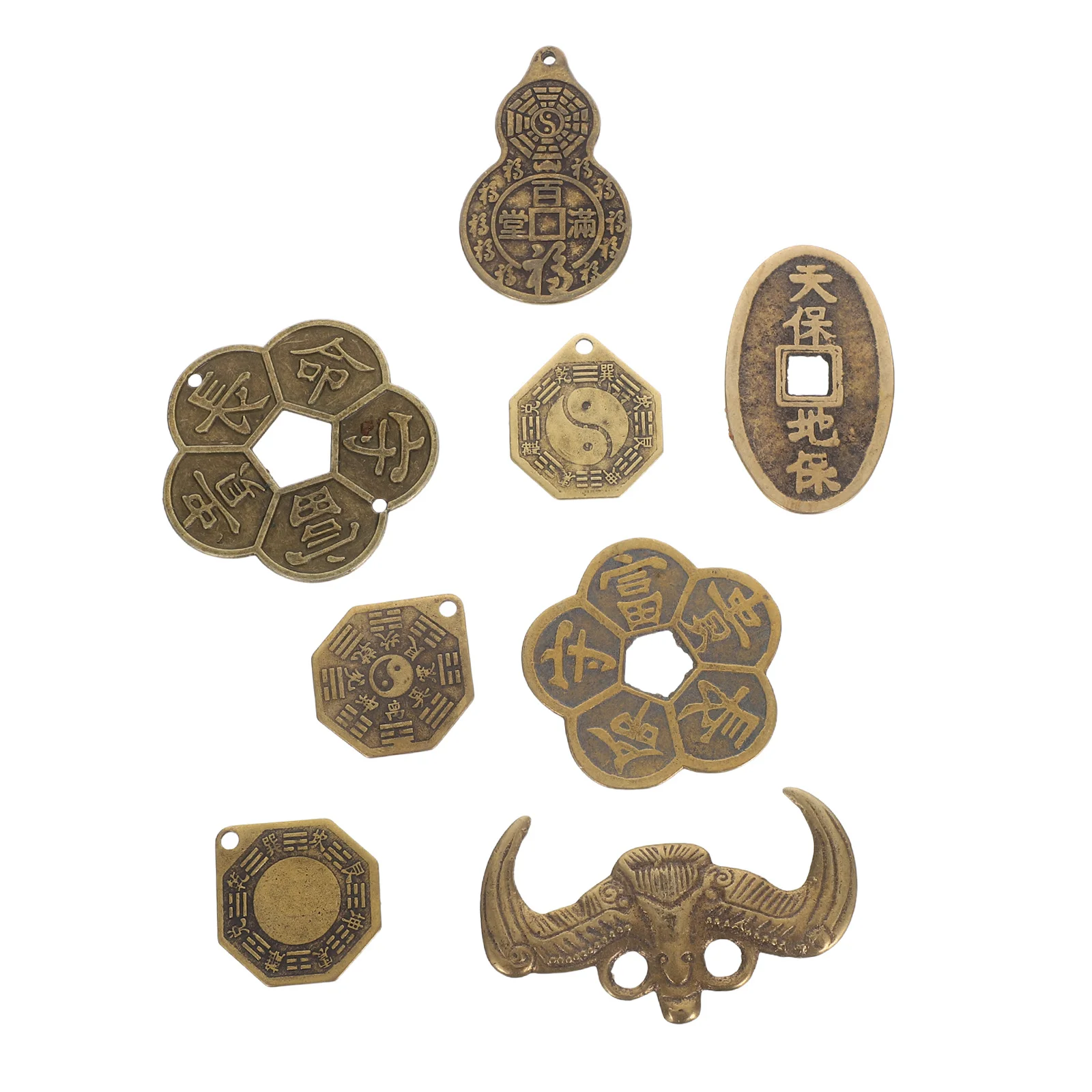 8 шт. китайских монет фэн-шуй из латуни в древнем стиле для привлечения удачи и предсказаний
8 шт. китайских монет фэн-шуй из латуни в древнем стиле для привлечения удачи и предсказаний