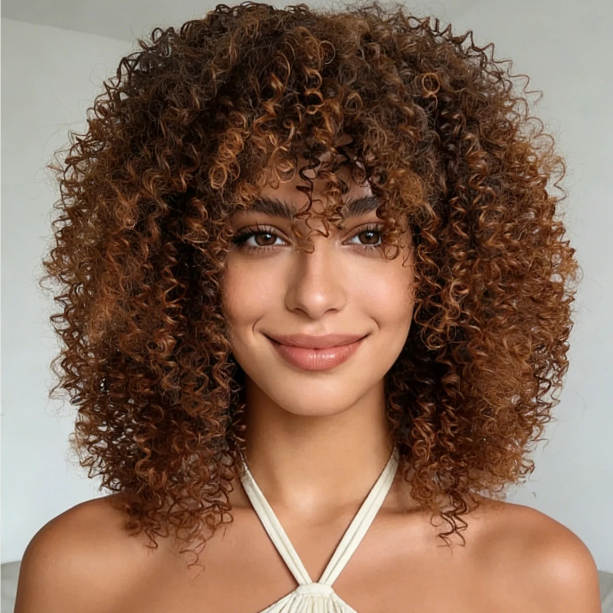 New Deep Brown Gradient Light Brown 16 Inch Synthetic Wig Suitable For African Fluffy Curly Hair, Used For Easter And Music Fest
New Deep Brown Gradient Light Brown 16 Inch Synthetic Wig Suitable For African Fluffy Curly Hair, Used For Easter And Music Fest