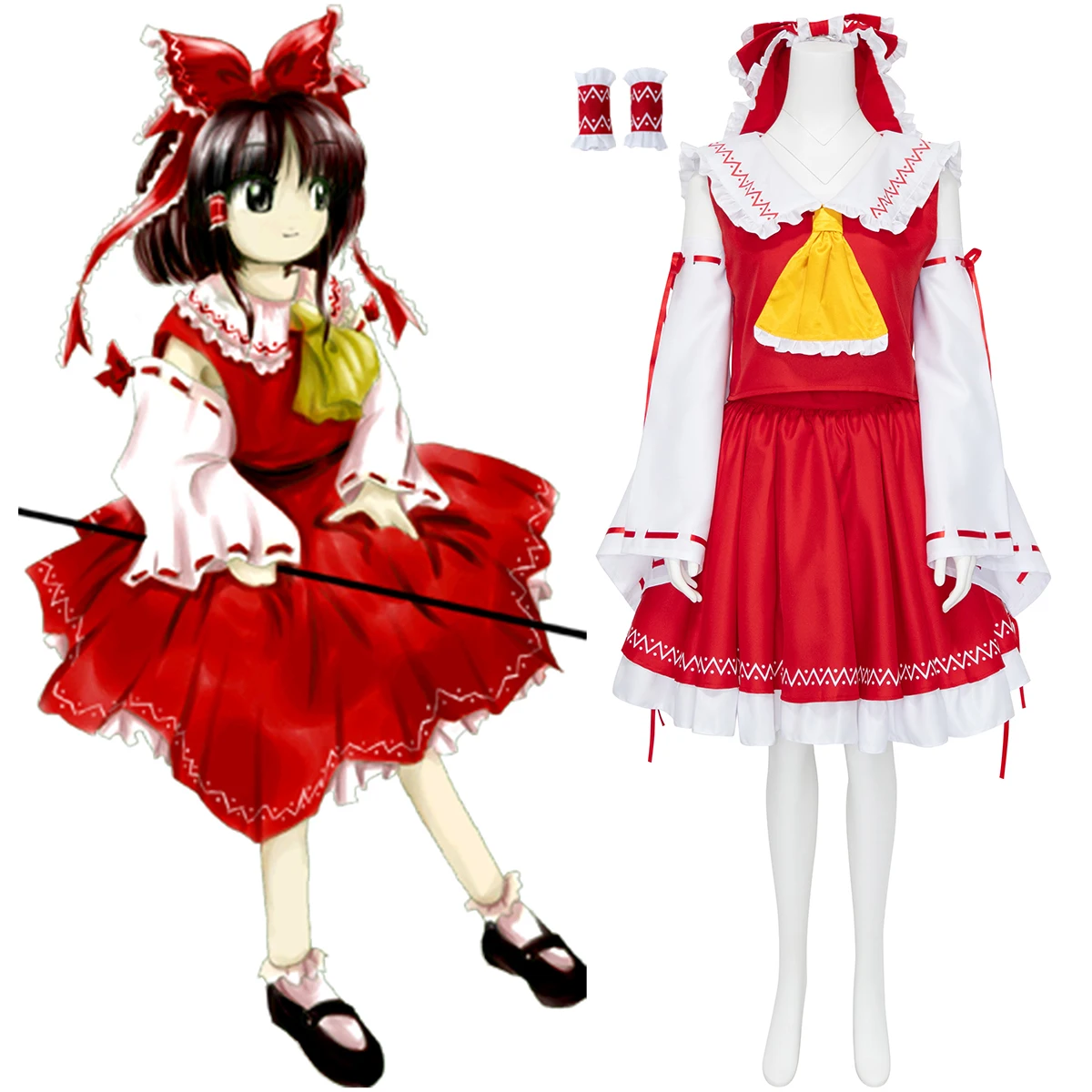Touhou Project Imperishable Night Wonderful Shrine Maiden of Paradise Reimu Hakurei Cosplay Costume Red Lolita Dress Outfit
Touhou Project Imperishable Night Wonderful Shrine Maiden of Paradise Reimu Hakurei Cosplay Costume Red Lolita Dress Outfit