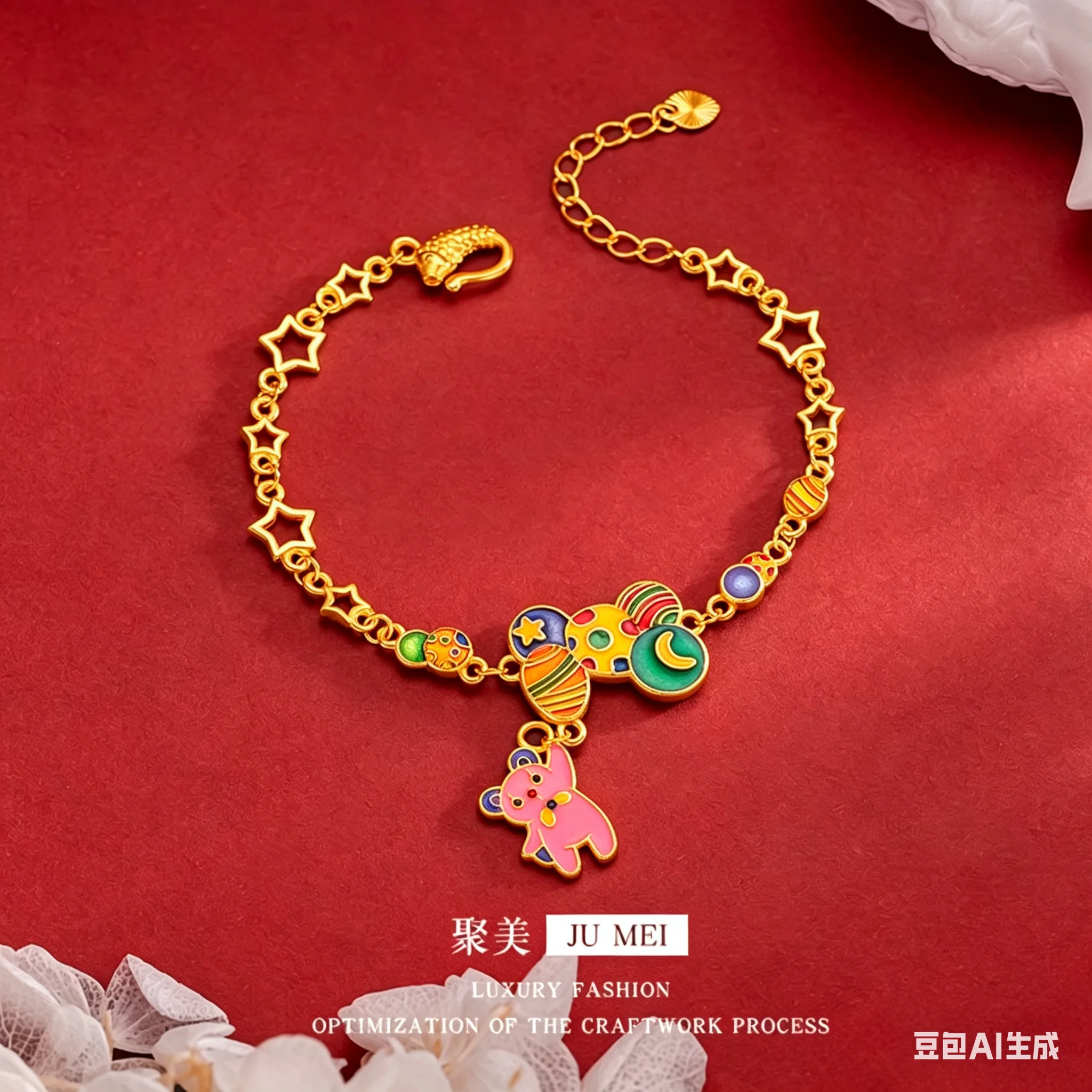 Gold Shop Same Style 9999 24K Real Gold Women's Gold Bracelet, Exquisite Bear New Gift, Girlfriend Party, Beautiful Jewelry
Gold Shop Same Style 9999 24K Real Gold Women's Gold Bracelet, Exquisite Bear New Gift, Girlfriend Party, Beautiful Jewelry