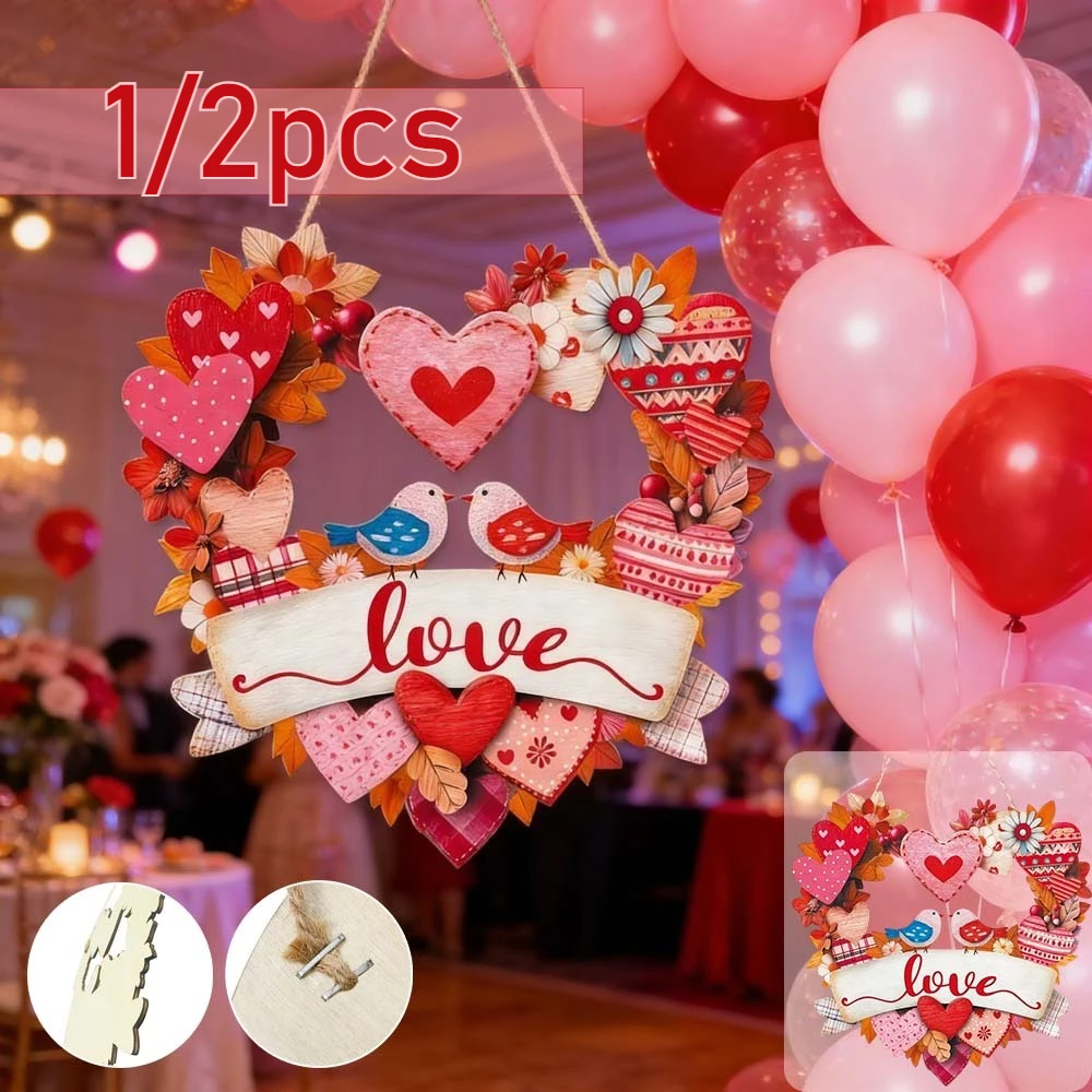 1PC Wooden Valentine's Day Wreath Cute Heart Hanging Sign Porch Door Flat Decor Craft Home Party Festival Decoration Supplies
1PC Wooden Valentine's Day Wreath Cute Heart Hanging Sign Porch Door Flat Decor Craft Home Party Festival Decoration Supplies