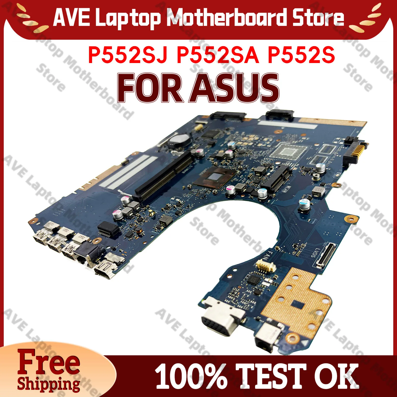 P552SA Laptop Motherboard For ASUS ProArt P552S PX552S PRO552S P552SJ PE552S P552SA Mainboard With Celeron CPU 100% tests OK stk
P552SA Laptop Motherboard For ASUS ProArt P552S PX552S PRO552S P552SJ PE552S P552SA Mainboard With Celeron CPU 100% tests OK stk