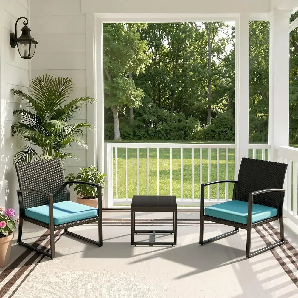 All-Weather 3-Piece Outdoor Patio Furniture Set with Wicker Rattan Chairs for Garden, Balcony, Poolside
All-Weather 3-Piece Outdoor Patio Furniture Set with Wicker Rattan Chairs for Garden, Balcony, Poolside