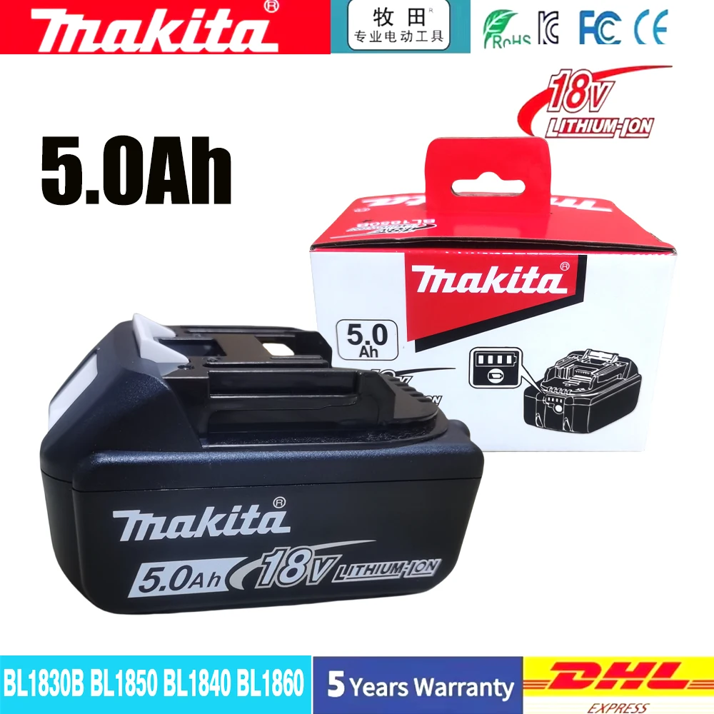 Original Makita 18V 6Ah rechargeable battery, Makita BL1830 BL1840 BL1850 tool battery, long battery life,fast charging, charger
Original Makita 18V 6Ah rechargeable battery, Makita BL1830 BL1840 BL1850 tool battery, long battery life,fast charging, charger
