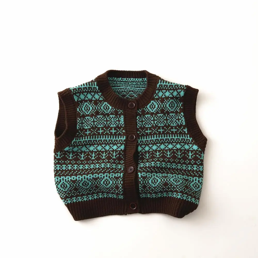 2025 Autumn New Children Sleeveless Knit Vest Girls Vintage Print Sweater Waistcoat Baby Cotton Knitted Cardigan Kids Clothes
2025 Autumn New Children Sleeveless Knit Vest Girls Vintage Print Sweater Waistcoat Baby Cotton Knitted Cardigan Kids Clothes