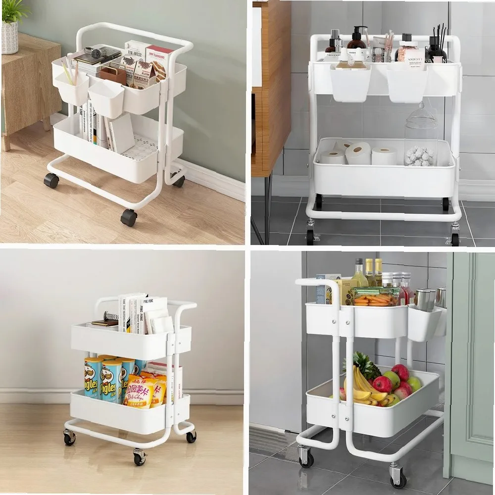 2-Tier Rolling Storage Cart with Handle & 2 Organizers, Plastic Utility Cart for Bathroom, Kitchen, and Dish Storage
2-Tier Rolling Storage Cart with Handle & 2 Organizers, Plastic Utility Cart for Bathroom, Kitchen, and Dish Storage