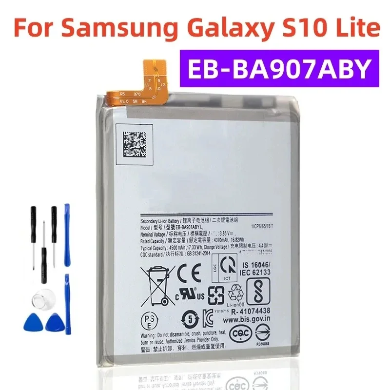 EB-BA907ABY 4500mAh Battery For Samsung Galaxy S10 Lite G770 A71 5G A716 phone Batteries + Free Tools
EB-BA907ABY 4500mAh Battery For Samsung Galaxy S10 Lite G770 A71 5G A716 phone Batteries + Free Tools