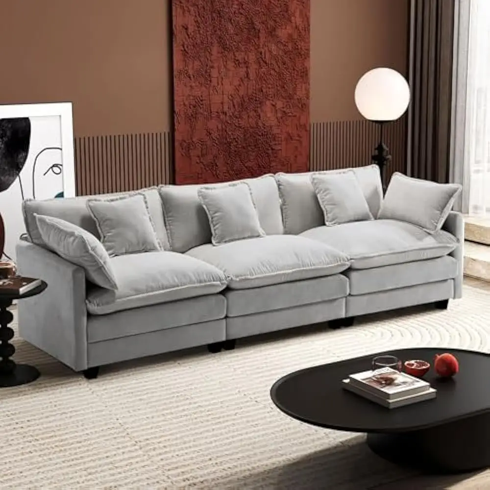 U Shaped Cloud Sofa Modular Sectional Couch with 2 Ottoman, 5-Seat Chenille Deep Seat Sofa with Pillow for Living Room,Sofas bed
U Shaped Cloud Sofa Modular Sectional Couch with 2 Ottoman, 5-Seat Chenille Deep Seat Sofa with Pillow for Living Room,Sofas bed