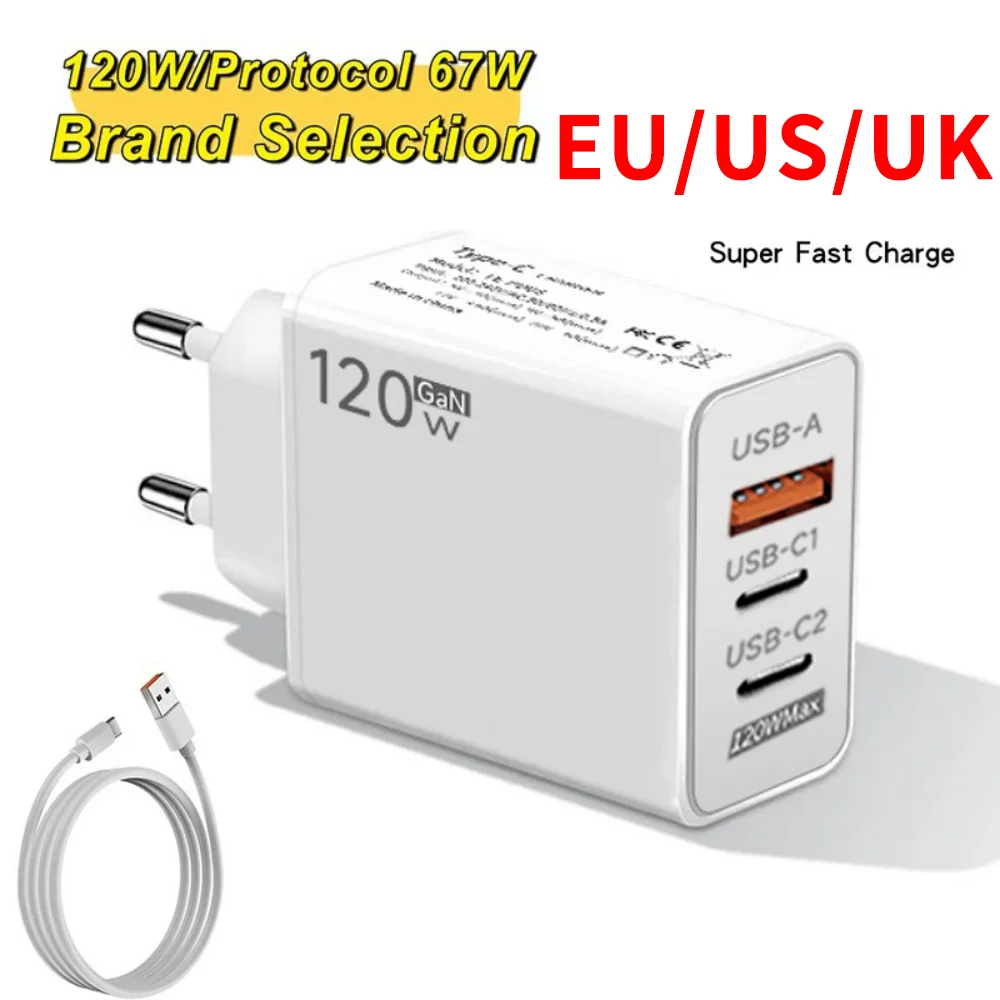 120W USB C Fast Charger 6A USB To Type-C Charge Cable for Xiaomi Huawei iPhone Samsung Super Fast Charging Wall Charger Set
120W USB C Fast Charger 6A USB To Type-C Charge Cable for Xiaomi Huawei iPhone Samsung Super Fast Charging Wall Charger Set