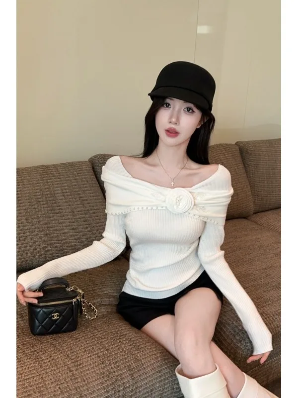 Женский свитер Nicole Rose Slim Fit с одним открытым плечом, вязаный, с 3D-вышивкой цветов, осенняя мода, нежный стиль
Женский свитер Nicole Rose Slim Fit с одним открытым плечом, вязаный, с 3D-вышивкой цветов, осенняя мода, нежный стиль