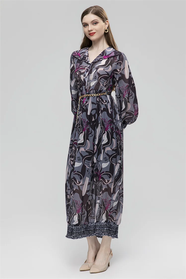 2023 Fashion Runway Spring Summer Women Turn-down Collar Lantern Sleeve Single Breasted Vintage Printing Long Dress
2023 Fashion Runway Spring Summer Women Turn-down Collar Lantern Sleeve Single Breasted Vintage Printing Long Dress