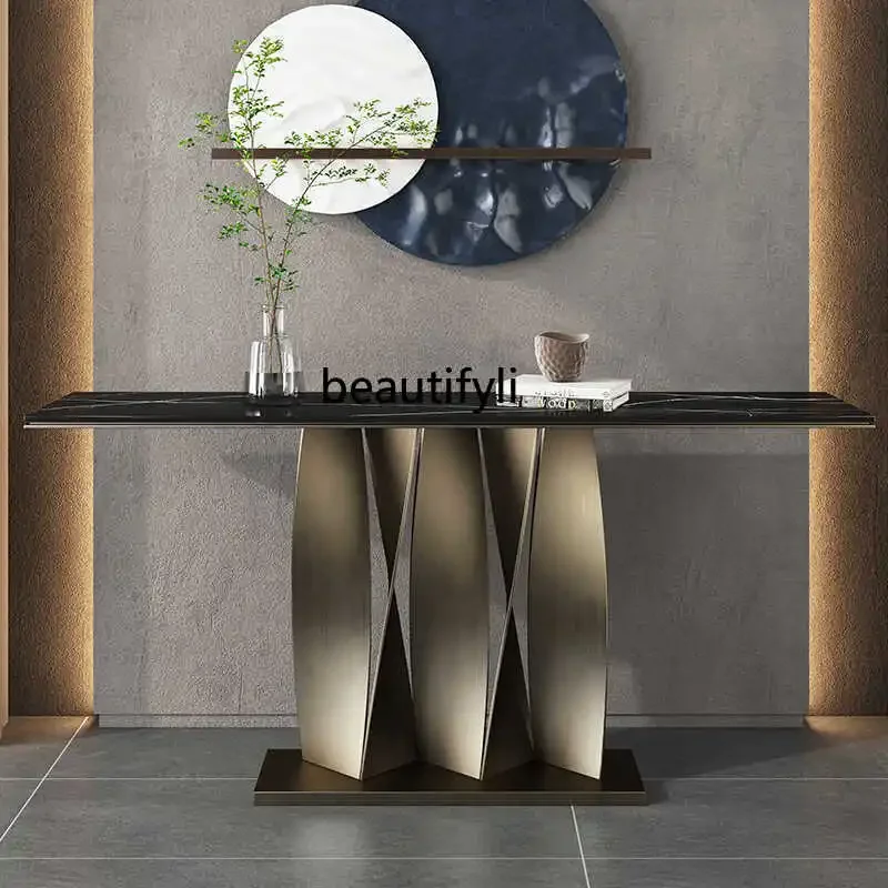 Italian light luxury entrance table, living room decoration end view table, high-end stainless steel entrance entrance table
Italian light luxury entrance table, living room decoration end view table, high-end stainless steel entrance entrance table