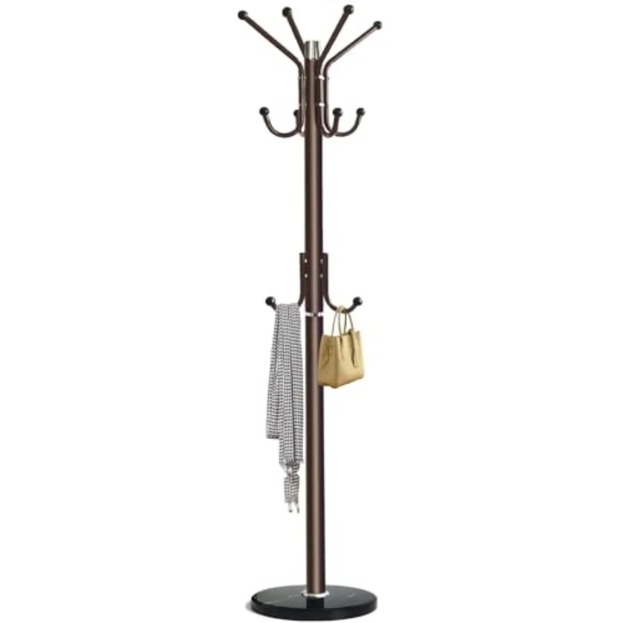 Modern Coat Rack Freestanding with Natural Marble Base and Sturdy Metal Frame 11 Hooks Hall Tree for Jackets Hats Bags Entryway
Modern Coat Rack Freestanding with Natural Marble Base and Sturdy Metal Frame 11 Hooks Hall Tree for Jackets Hats Bags Entryway