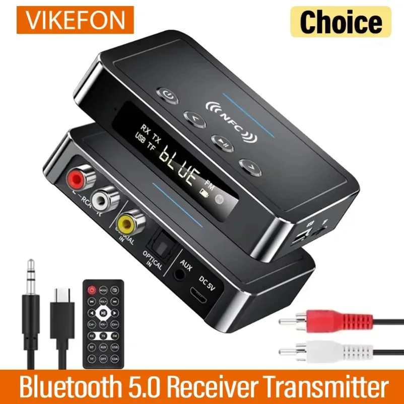 Беспроводной аудиоадаптер Bluetooth 5.0 (приемник/передатчик) с FM-радио, стерео, AUX 3.5 мм, RCA, оптическим входом, функцией громкой связи, NFC для ТВ, автомобиля, колонок
Беспроводной аудиоадаптер Bluetooth 5.0 (приемник/передатчик) с FM-радио, стерео, AUX 3.5 мм, RCA, оптическим входом, функцией громкой связи, NFC для ТВ, автомобиля, колонок
