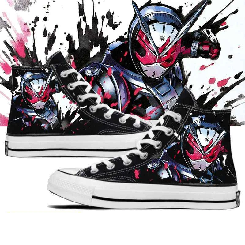 Весенне-осенние высокие парусиновые туфли в одном стиле для мужчин и женщин, повседневные туфли на плоской подошве с рисунком аниме Kamen Rider, праздничный подарок
Весенне-осенние высокие парусиновые туфли в одном стиле для мужчин и женщин, повседневные туфли на плоской подошве с рисунком аниме Kamen Rider, праздничный подарок