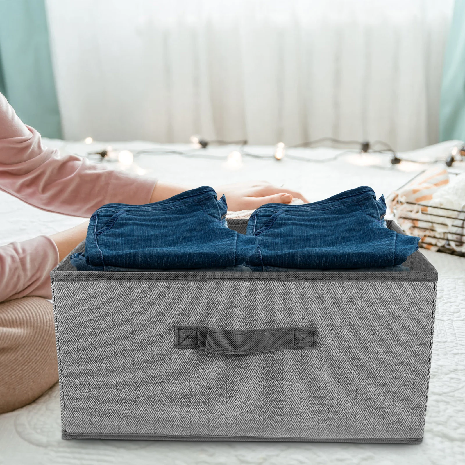 Nonwovens Drawer Box 16L Gray Fabric Multipurpose Case Bins Wardrobe Clothes Containers Sundries Organizer Household
Nonwovens Drawer Box 16L Gray Fabric Multipurpose Case Bins Wardrobe Clothes Containers Sundries Organizer Household
