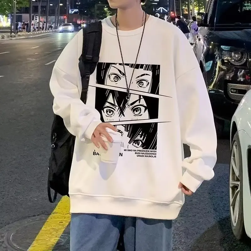 Cotton Men's White Sweatshirt Adolescent Autumn Japan Cartoon O Neck Long Sleeved T-shirt Harajuku High Street Men's Clothing
Cotton Men's White Sweatshirt Adolescent Autumn Japan Cartoon O Neck Long Sleeved T-shirt Harajuku High Street Men's Clothing