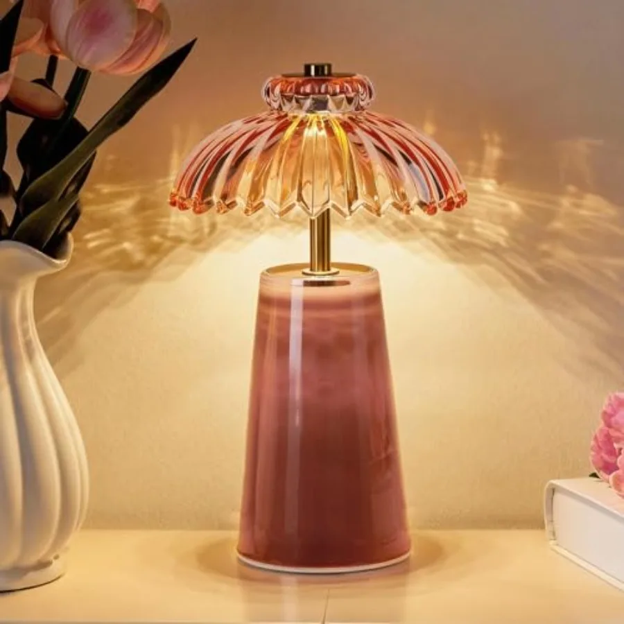 Cordless Lamp, Battery Operated Lamp with Timer, Crystal Glass Flower Lampshade, Table Lamps, Decorative Led Light for Bedroom
Cordless Lamp, Battery Operated Lamp with Timer, Crystal Glass Flower Lampshade, Table Lamps, Decorative Led Light for Bedroom