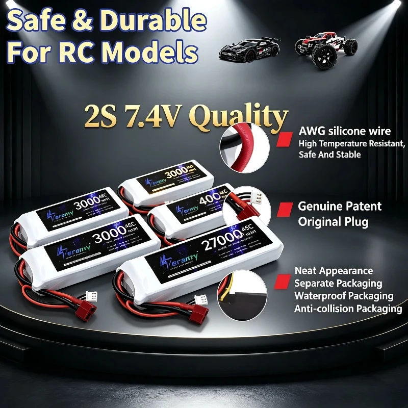 2S 7.4V 3000mAh LiPo Battery, Deans T Plug for Wltoys 144001, RC Racing Car, Boat, Drone & Electric Toys
2S 7.4V 3000mAh LiPo Battery, Deans T Plug for Wltoys 144001, RC Racing Car, Boat, Drone & Electric Toys