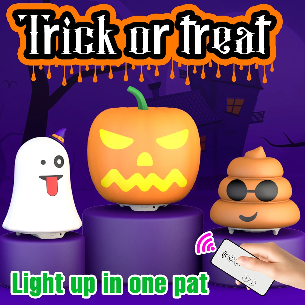 LED Night Lights Silicone USB Rechargeable Table Lamp Bedroom Bedside Desktop Halloween Pumpkin Decoration Children Holiday Gift
LED Night Lights Silicone USB Rechargeable Table Lamp Bedroom Bedside Desktop Halloween Pumpkin Decoration Children Holiday Gift