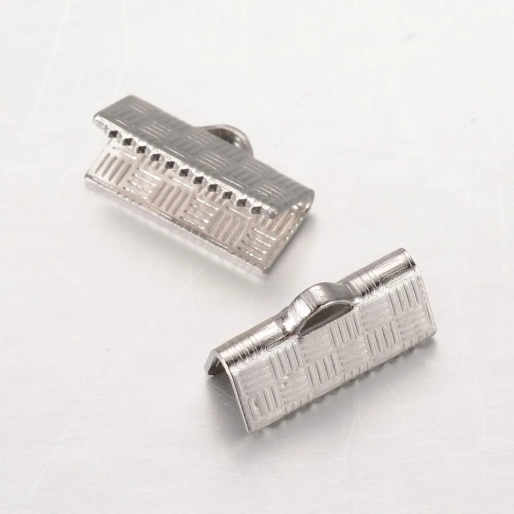 Resistant Rectangle 304 Stainless Steel Ribbon Crimp Ends Stainless Steel Color 5x13mm Hole: 1x2.5mm
Resistant Rectangle 304 Stainless Steel Ribbon Crimp Ends Stainless Steel Color 5x13mm Hole: 1x2.5mm