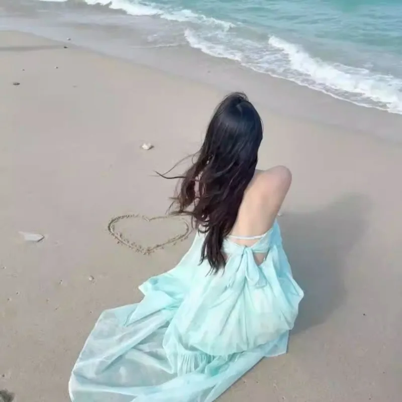 Halter Dresses With Straps Summer Beach Vacations Robe Sleeveless Long Skirt Off-shoulder Backless Maxi Dresses Lady Gowns
Halter Dresses With Straps Summer Beach Vacations Robe Sleeveless Long Skirt Off-shoulder Backless Maxi Dresses Lady Gowns
