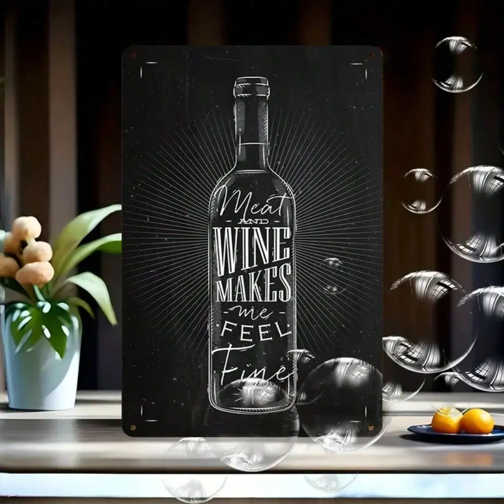 1PC Tin Sign Wine Makes Me Feel Fine - Bar/Home Décor, Chalkboard Design, Vintage Style, 8x12in/20x30cm
1PC Tin Sign Wine Makes Me Feel Fine - Bar/Home Décor, Chalkboard Design, Vintage Style, 8x12in/20x30cm